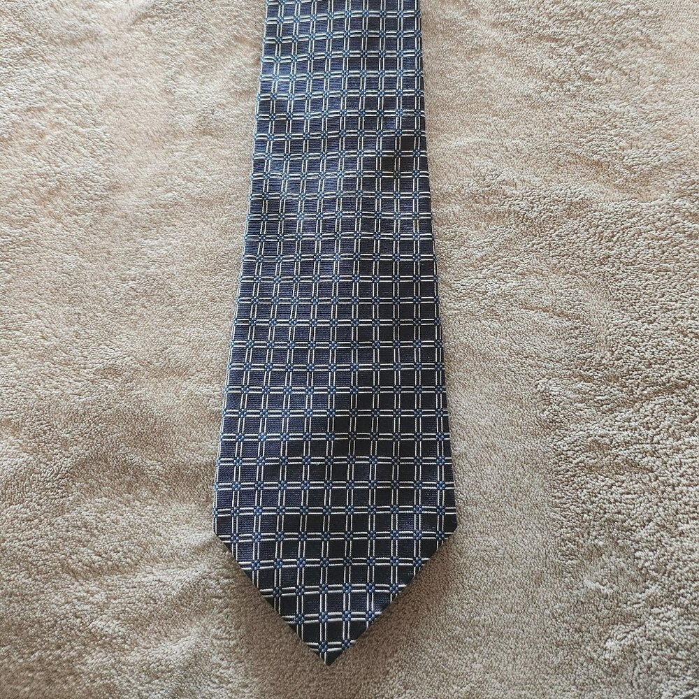 Lauren Ralph Lauren Hand Finished Silk Navy Blue Tie 58" - Picture 7 of 7